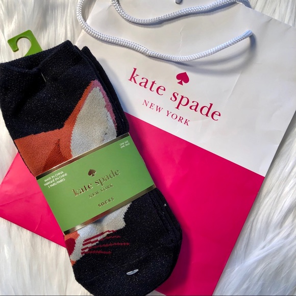 3 Pack KATE SPADE Multi FOX No Show Socks NWT - Picture 2 of 8